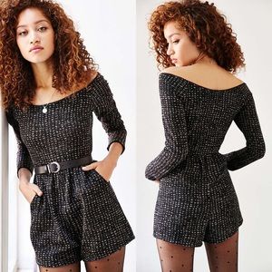 SOLD- Cozy Off the Shoulder Sweaterknit Romper